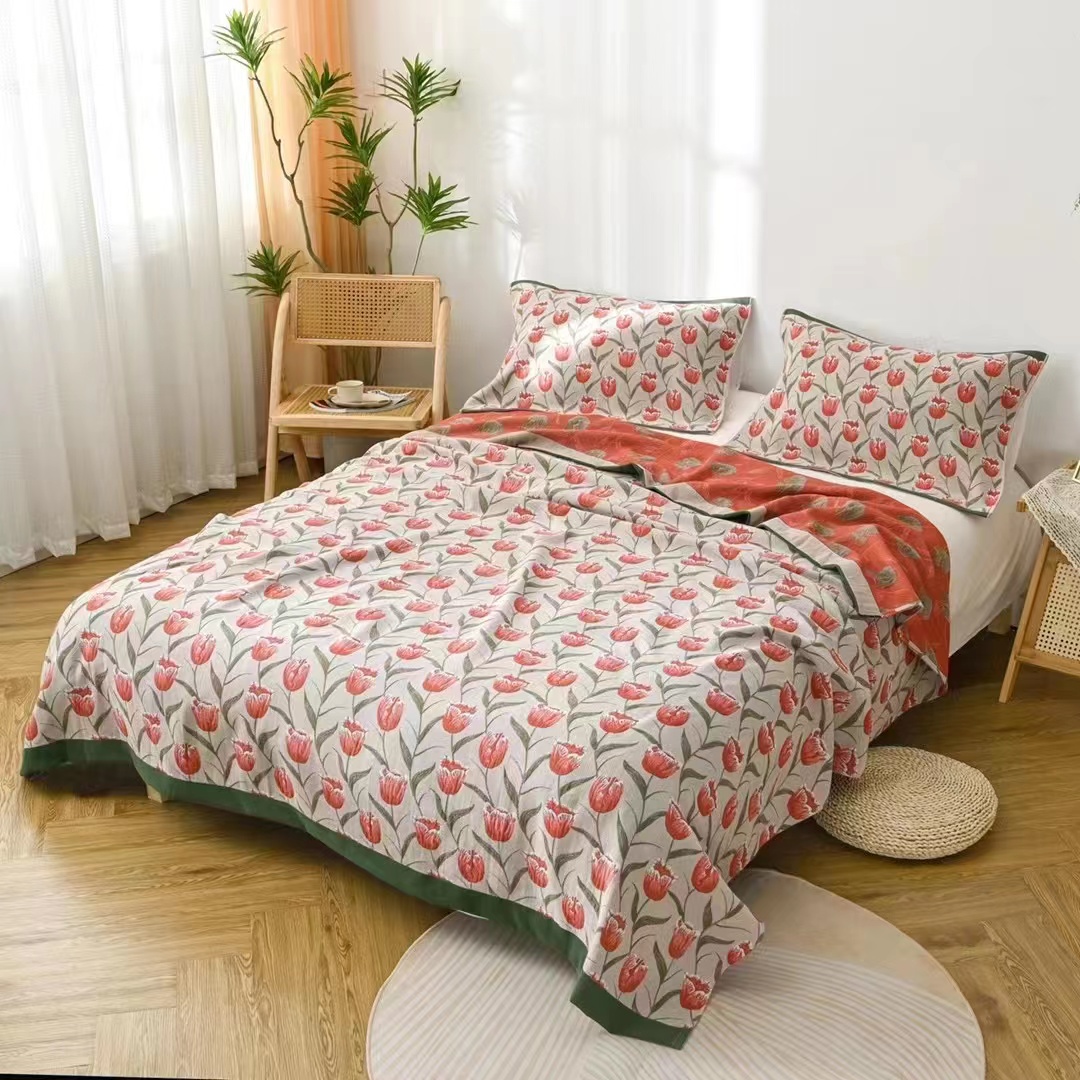 【床盖 永恒】2.3X2.5米 纯棉纱布斜纹编织四季可铺可盖 床盖