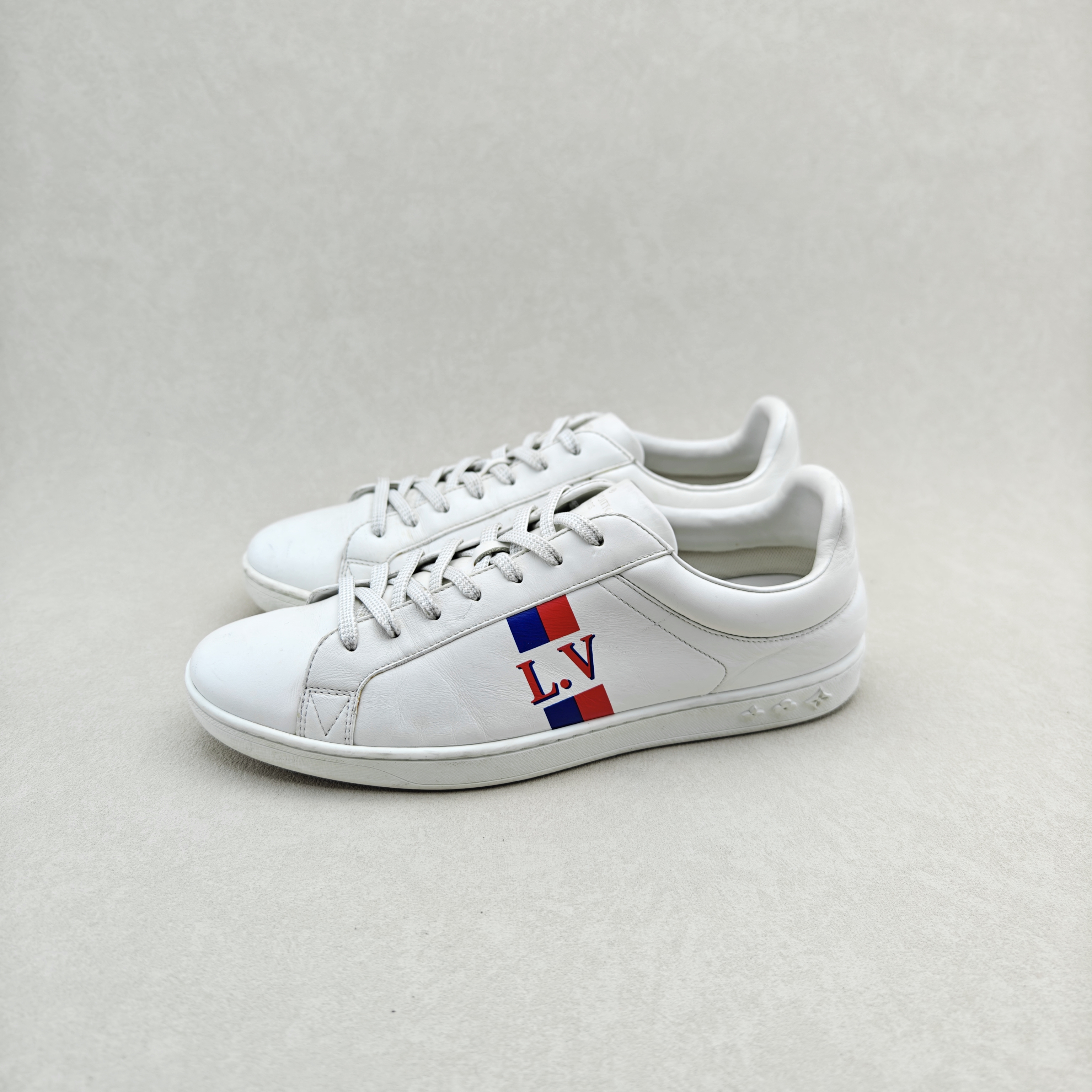 95新 LouisVuitton/路易威登 41.5码/红蓝字母大logo低帮时尚板鞋