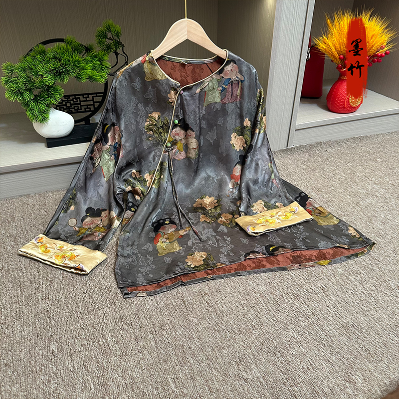 【涵糖】新中式中国风国潮女装上衣流苏刺绣小唐人高级感轻奢时尚