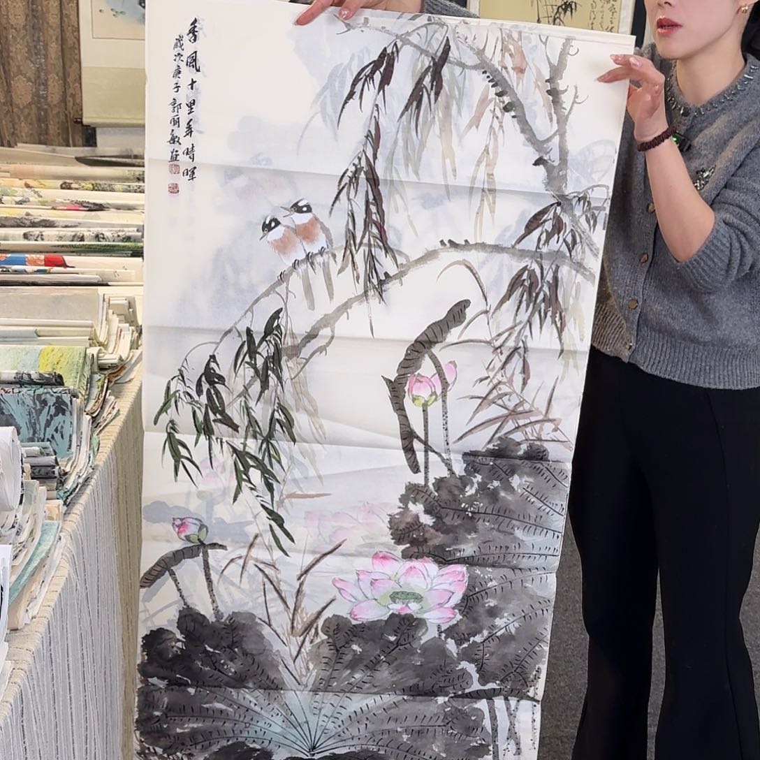 纯手绘国画作品好看四尺