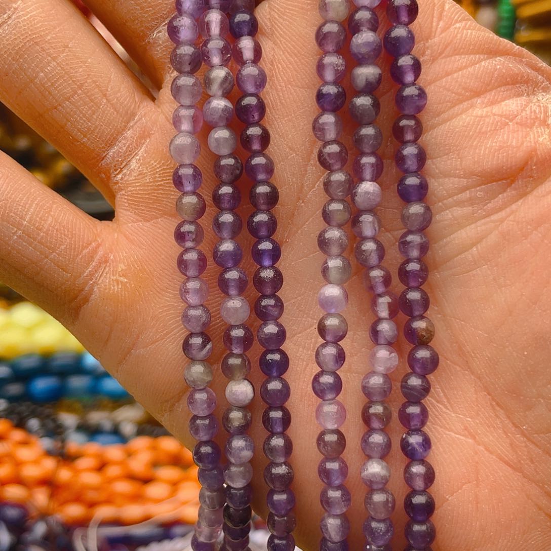 玛瑙/玉髓珠宝半成品未镶嵌紫水晶1条卡4