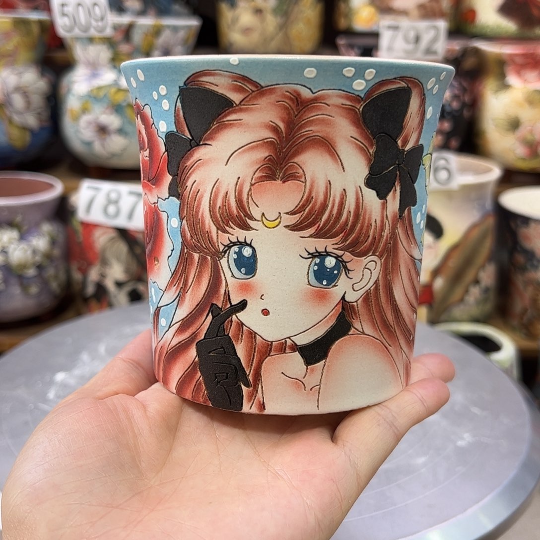 景德镇炫彩手绘口10.5高10