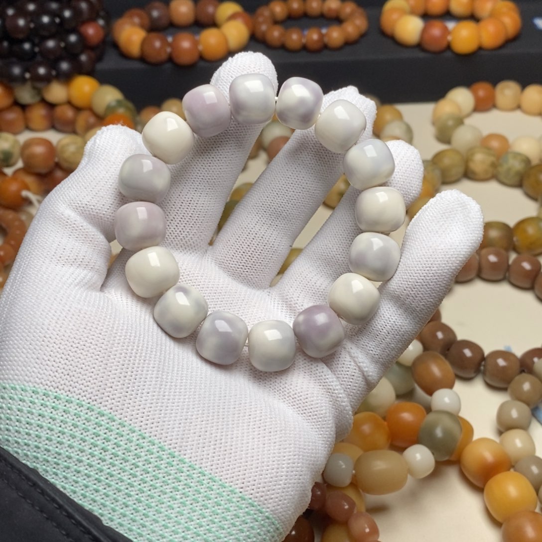 菩提根/象牙果手串卡14紫色花皮