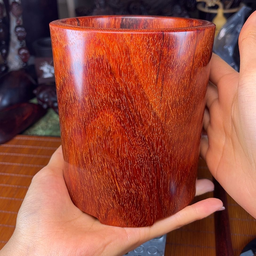 檀香紫檀（小叶紫檀）玉化料笔筒