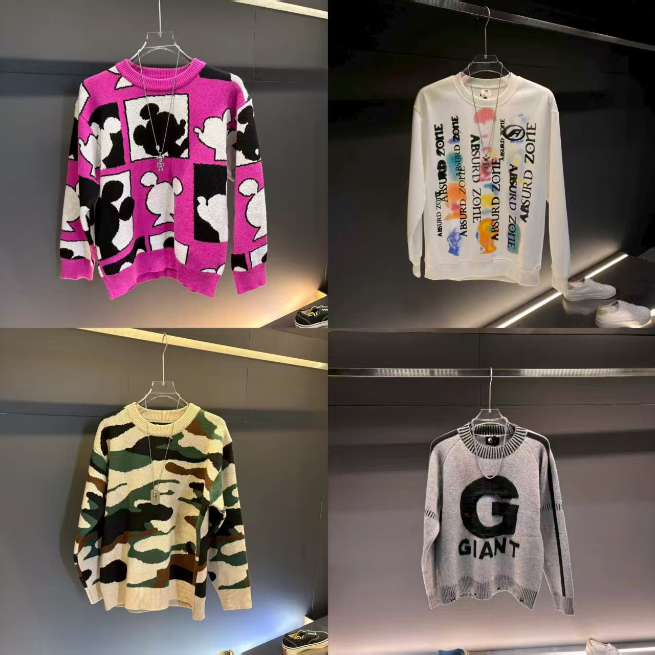 断码合集  秋冬男针织衫圆领潮流毛衣情侣宽松休闲长袖单件上衣