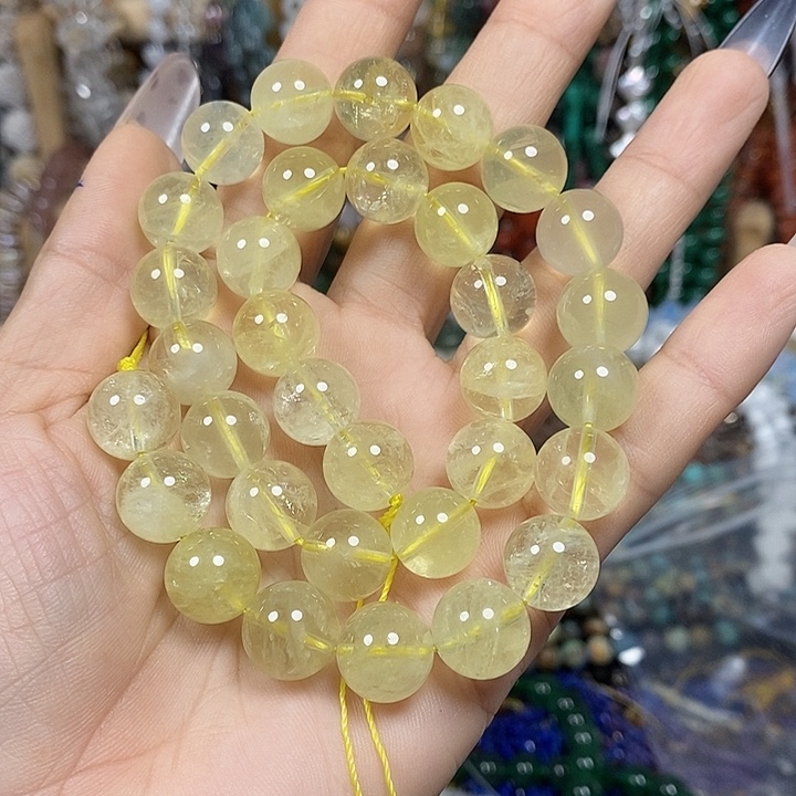 玛瑙/玉髓未镶嵌珠宝半成品天然柠檬晶卡12mm