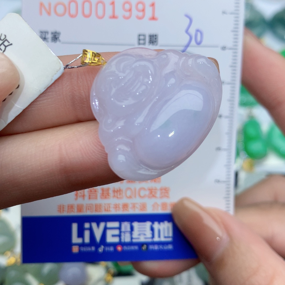 翡翠颈饰18K金镶嵌佛公