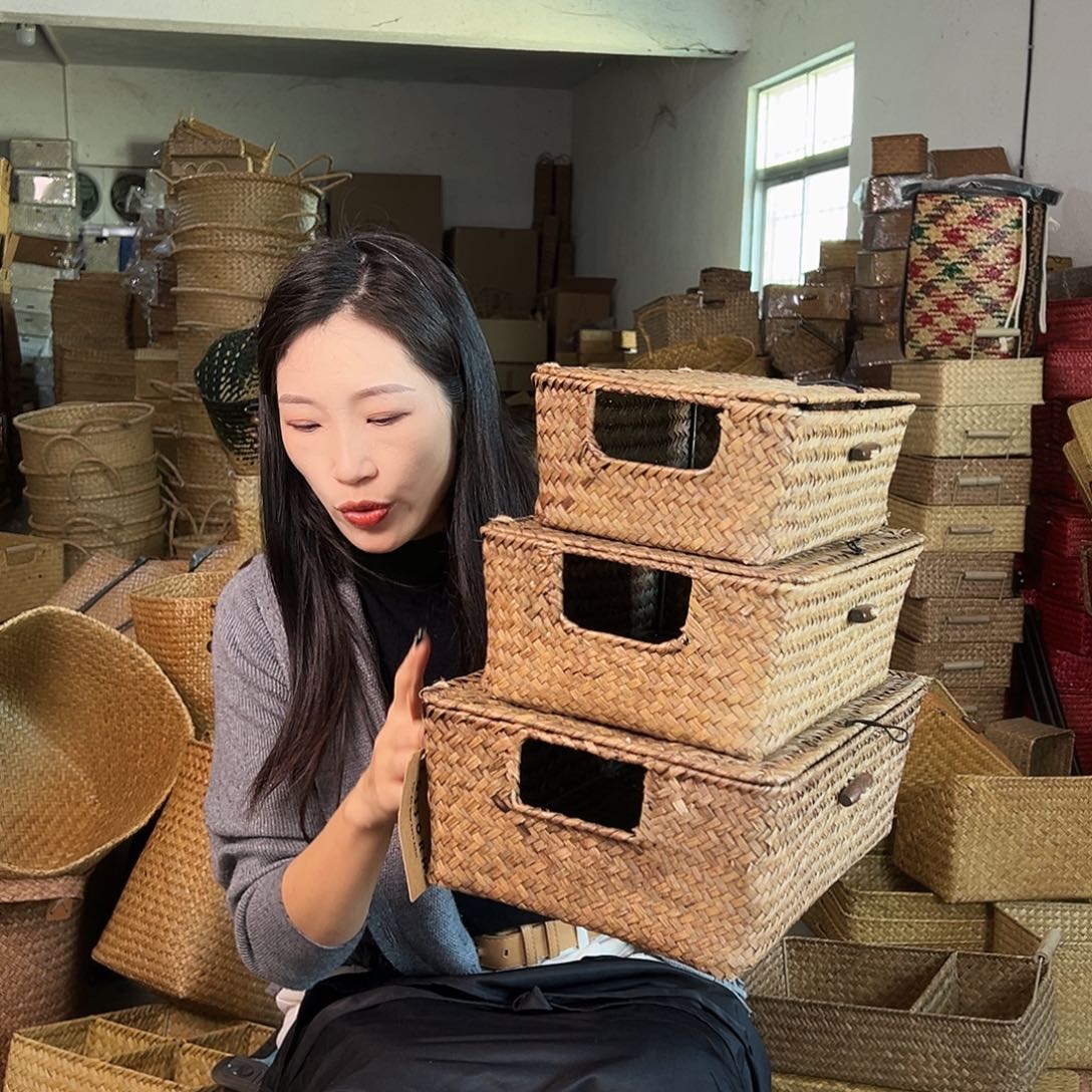 草编草编包/草编收纳盒带瑕疵