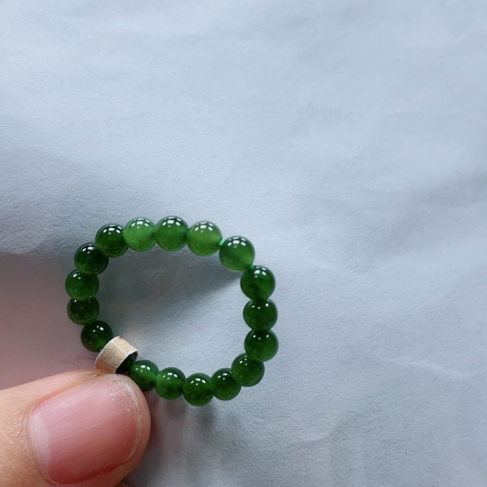 【闪购商品】未镶嵌戒指和田玉（碧玉）莯*