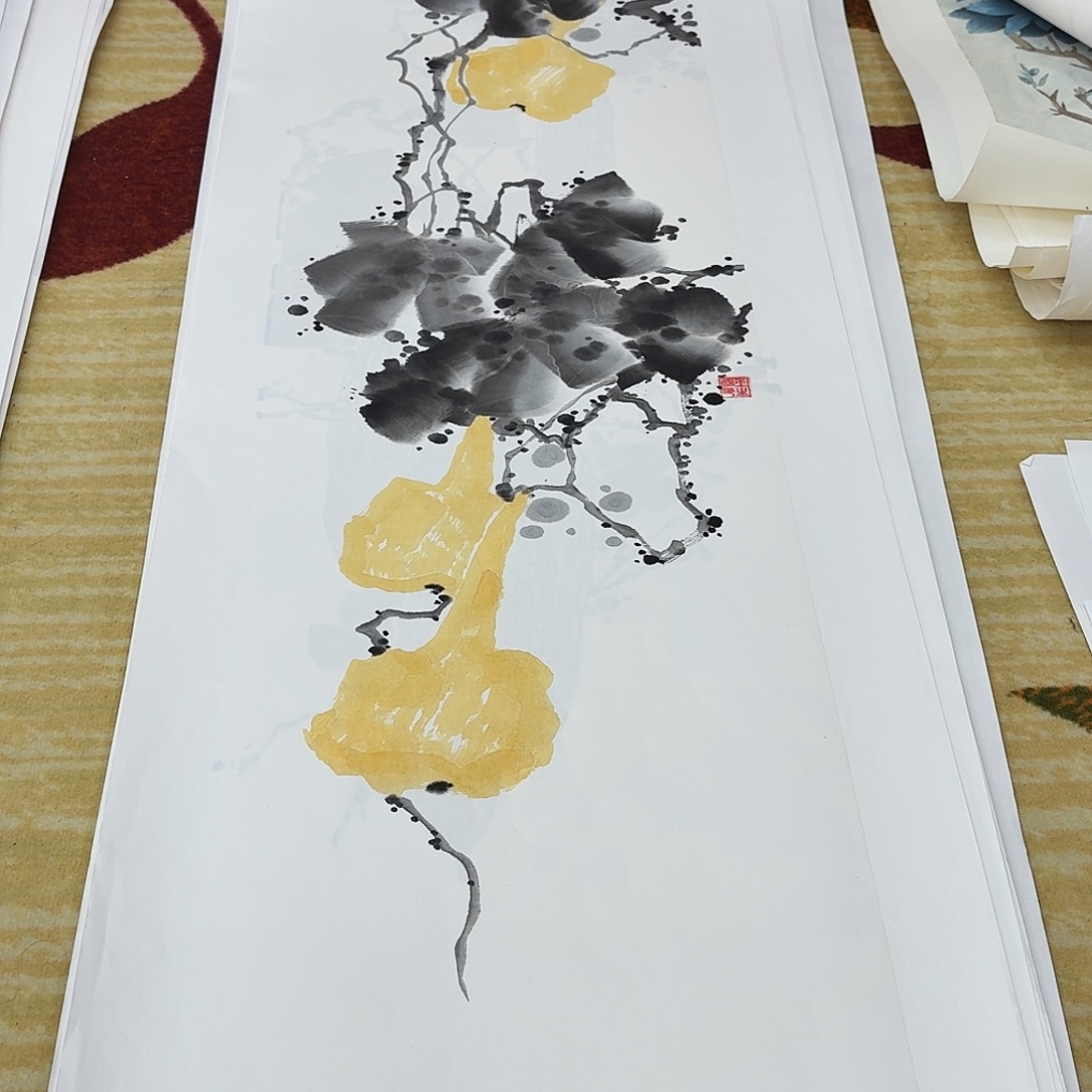 国画四尺对开手绘做哦