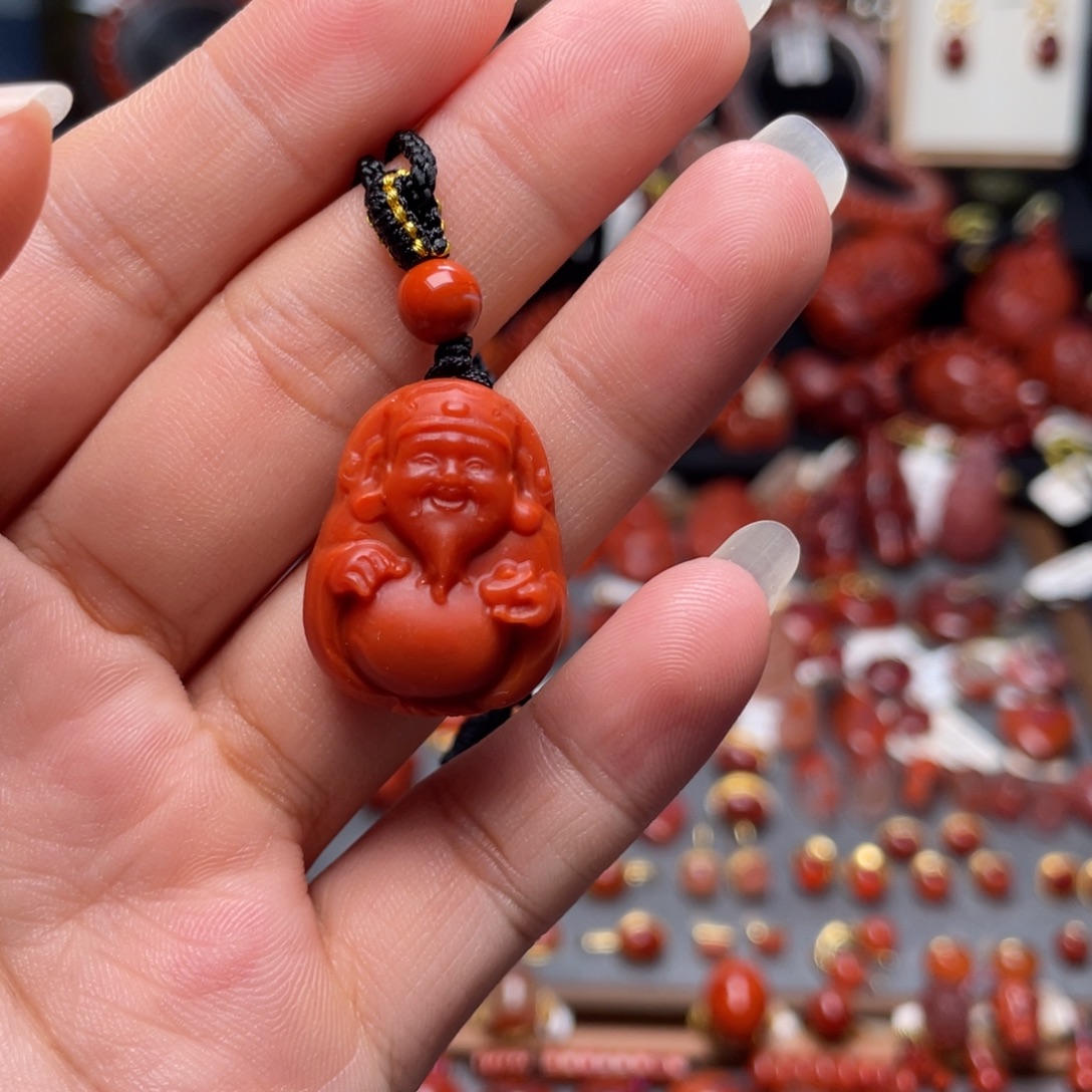 南红玛瑙未镶嵌财神爷