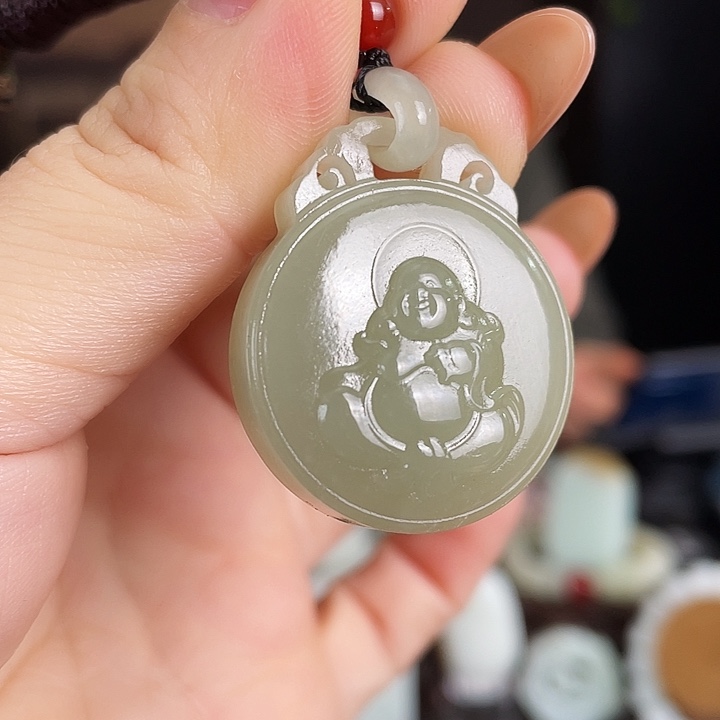 和田玉未镶嵌颈饰有棉