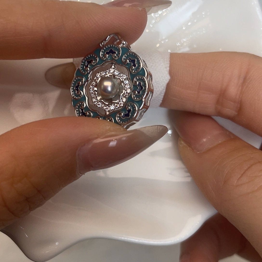 吊坠(不含链)海水珍珠银S925镶嵌