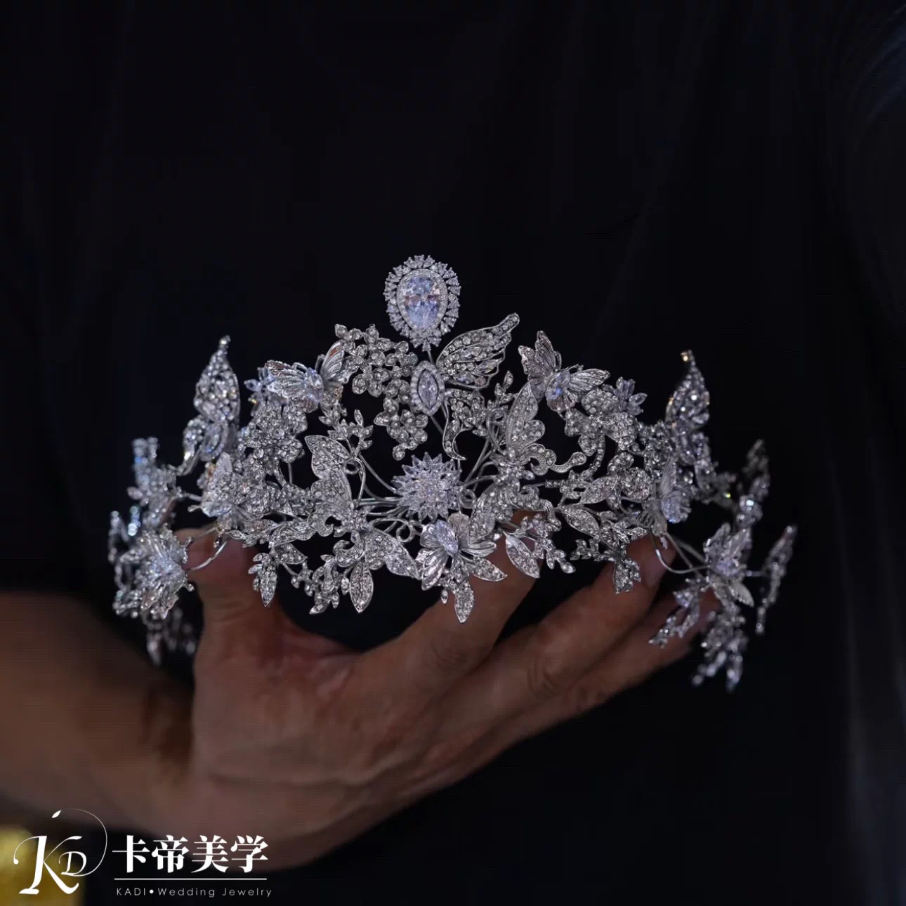 合金仿水晶婚庆饰品 17983银色结婚金色婚饰韩式大气百搭款