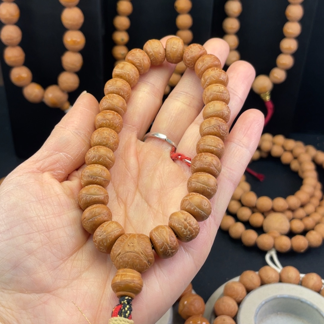 手串凤眼菩提W177-k80凤眼菩提红皮铁籽藏切12+