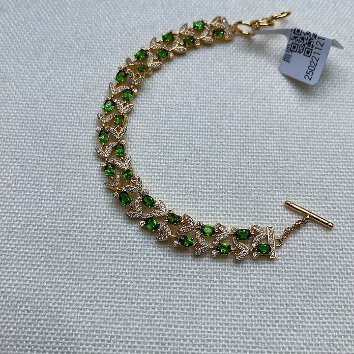 透辉石成品银S925镶嵌