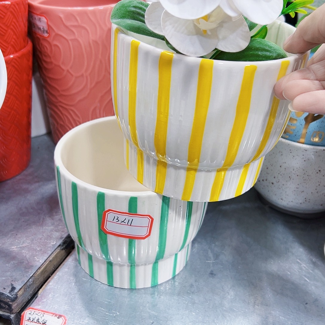 外贸尾单陶瓷花盆凑单10米包邮