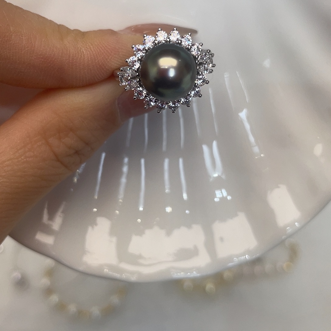 海水珍珠银S925镶嵌戒指