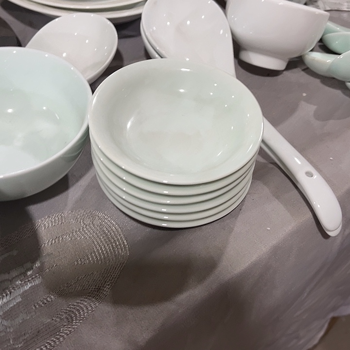 瓷片青瓷小味碟六个微瑕包邮