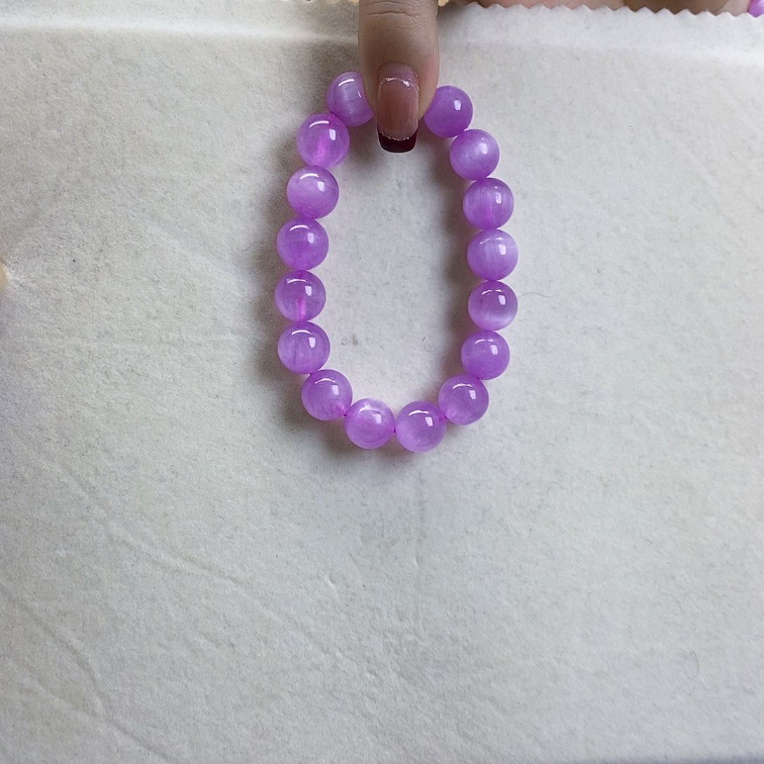 锂辉石紫锂辉高冰收藏级手串10+未镶嵌