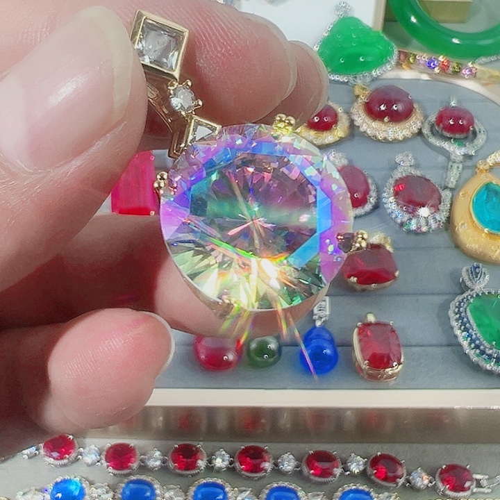 非金属红色蓝色满钻镶嵌大宝贝