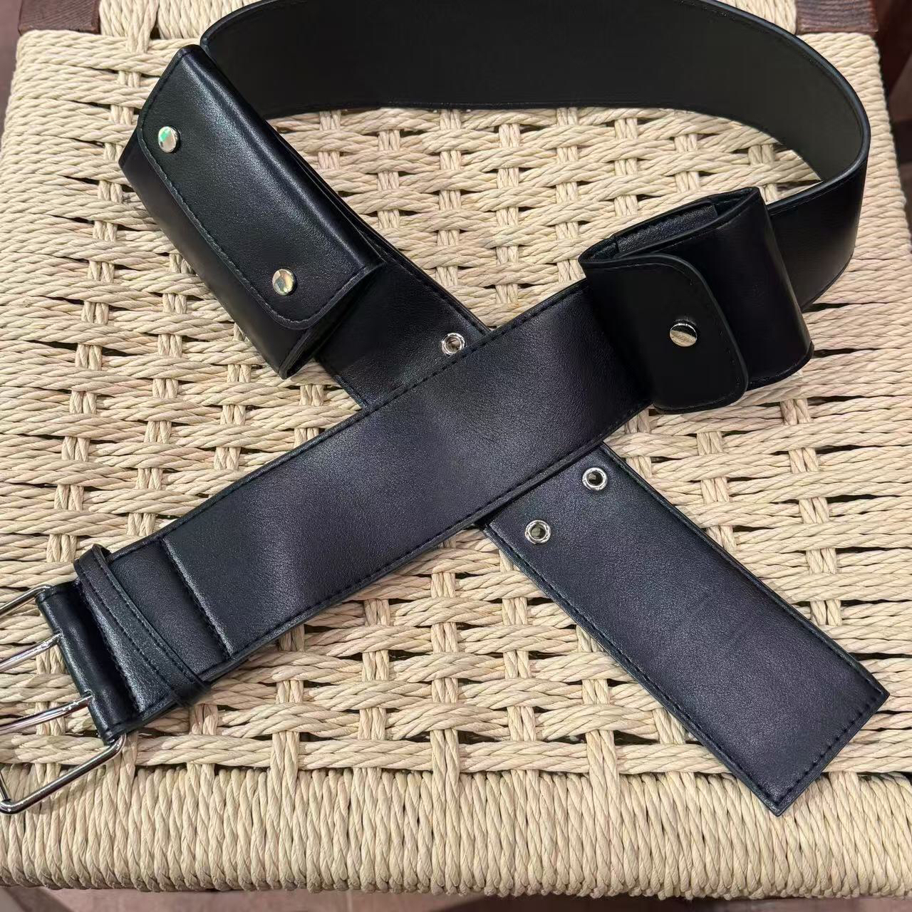 美式皮扣朋克风腰包皮带