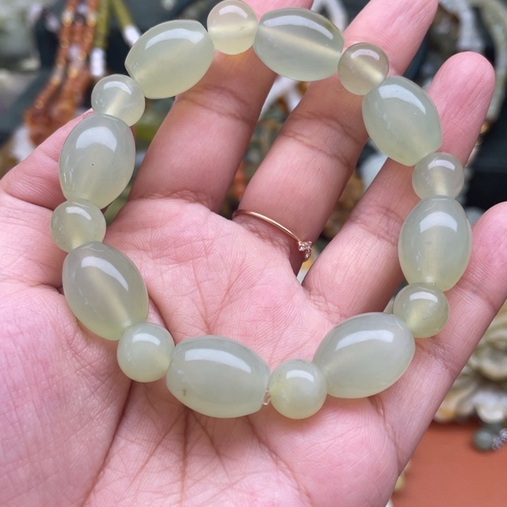 蛇纹石玉手链合金