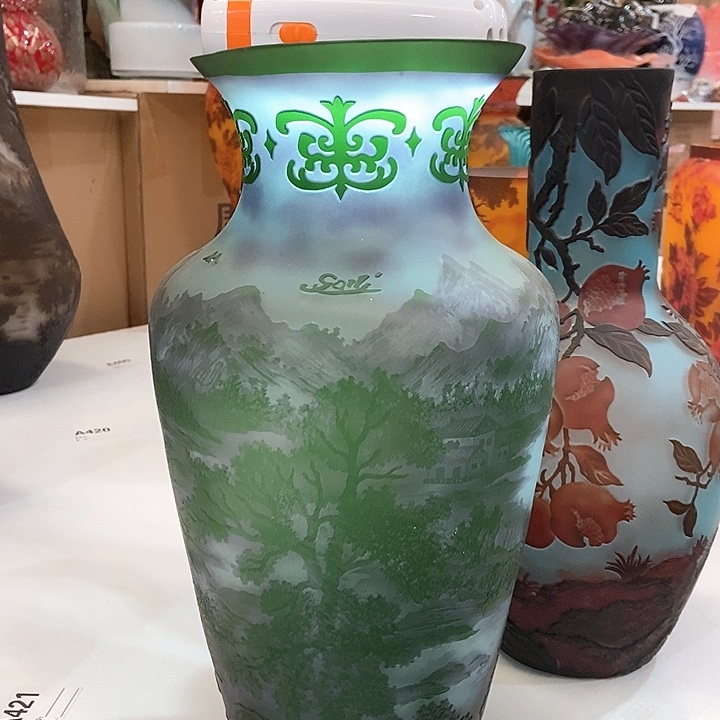 琉璃琉璃花瓶高37口13