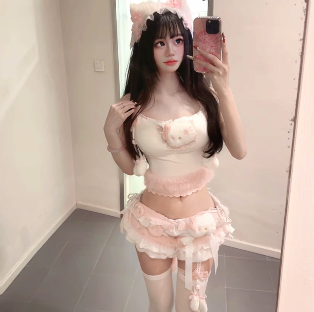 原创西西DD-54手作款夏季韩版可爱性感吊带辣妹日系甜美超短裤