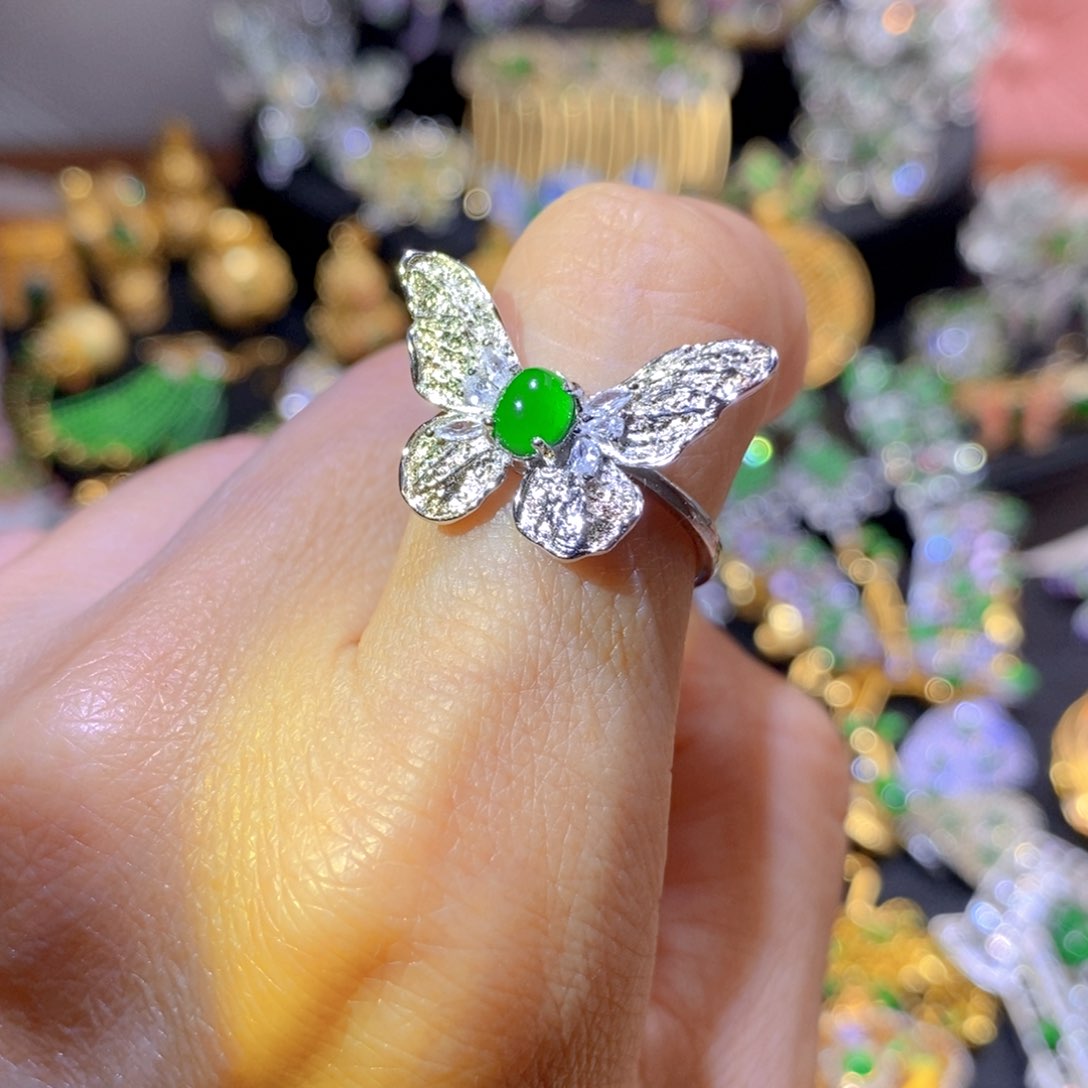 吊坠(不含链)银S925镶嵌翡翠