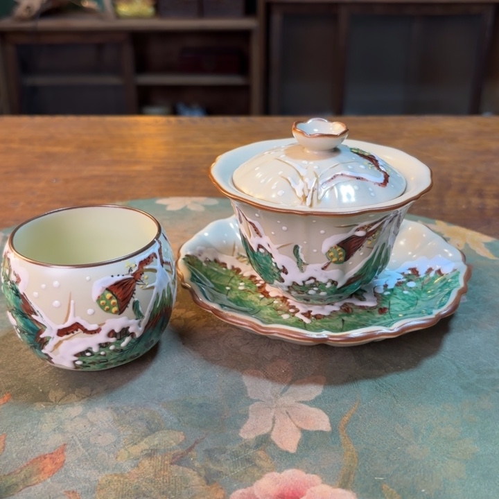 柴烧纯手工手绘陶瓷