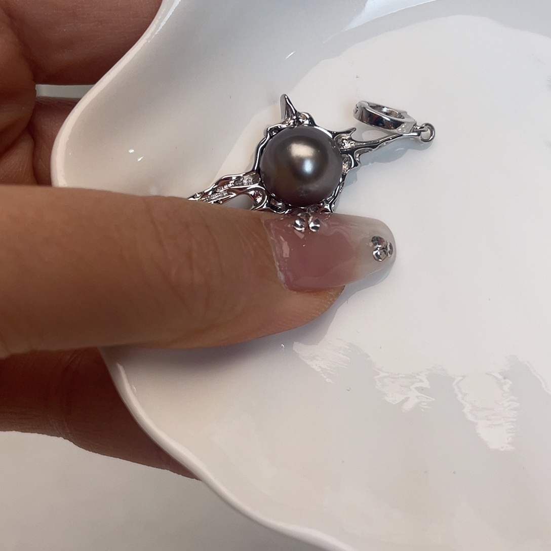 海水珍珠吊坠(不含链)银S925镶嵌