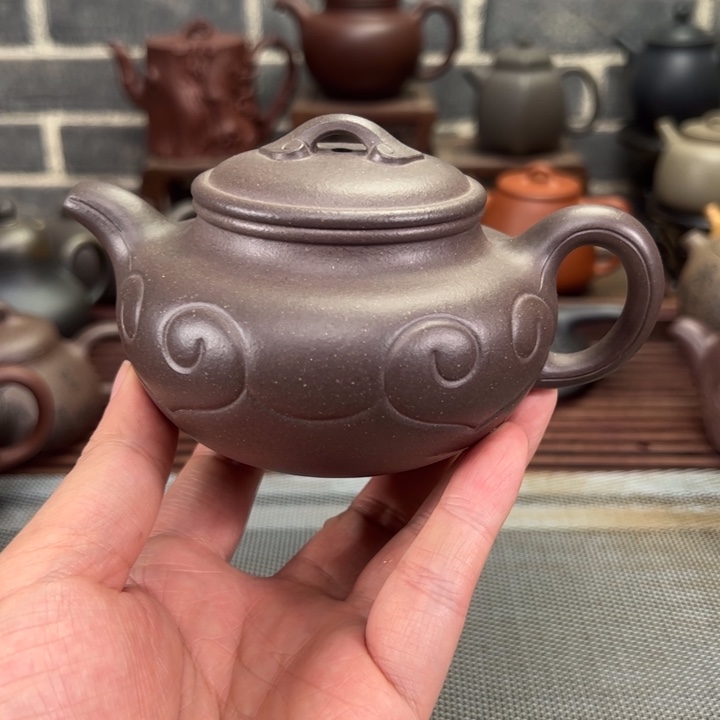 紫砂茶壶大水潭天青如意壶