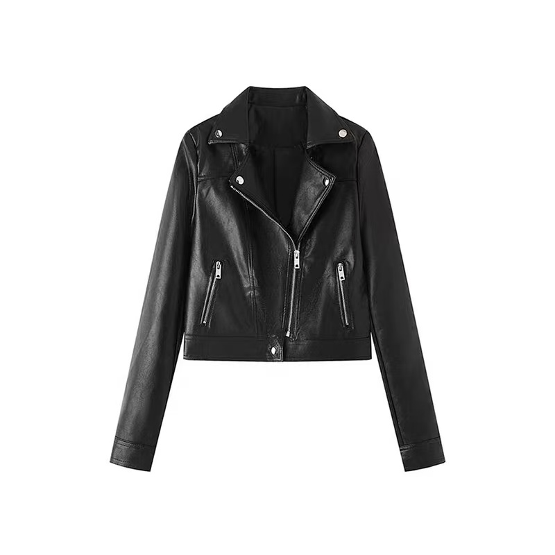 【反骨ZAI】机车女孩PU皮短款皮衣外套#08101