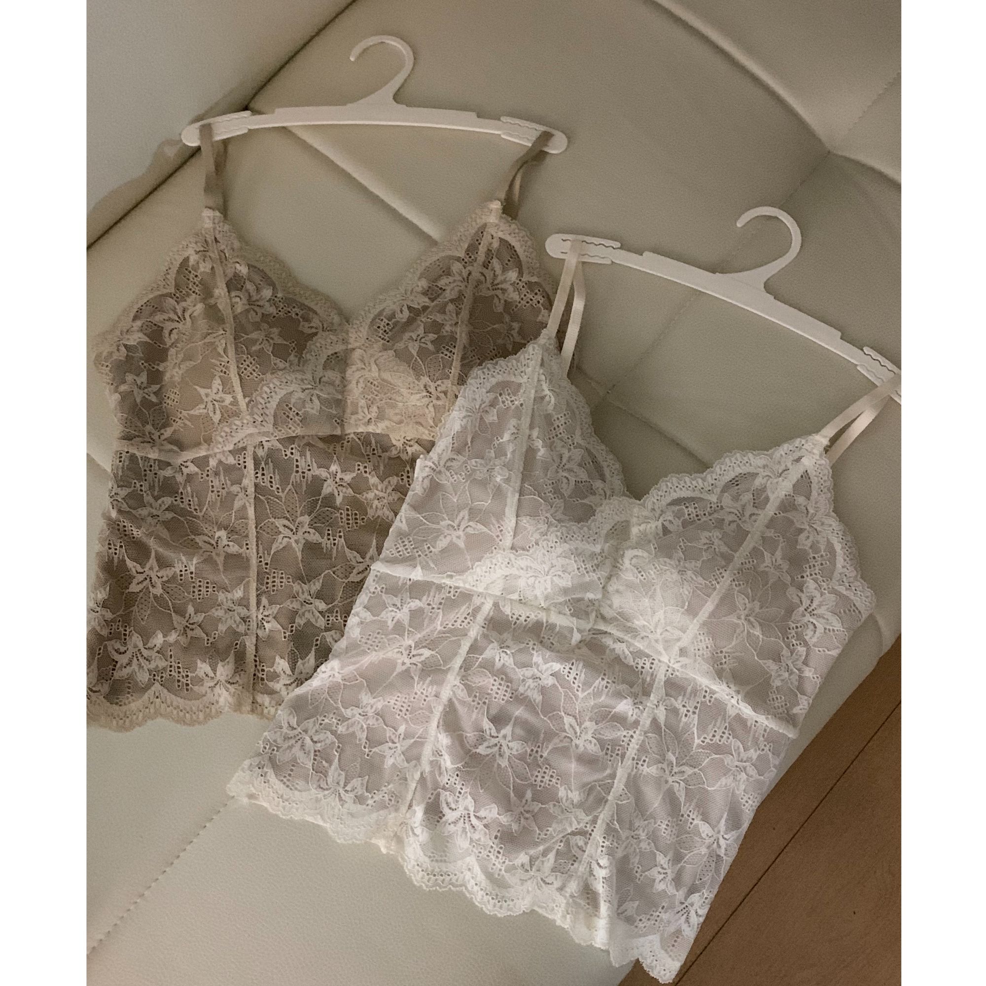 法式蕾丝v领吊带美背