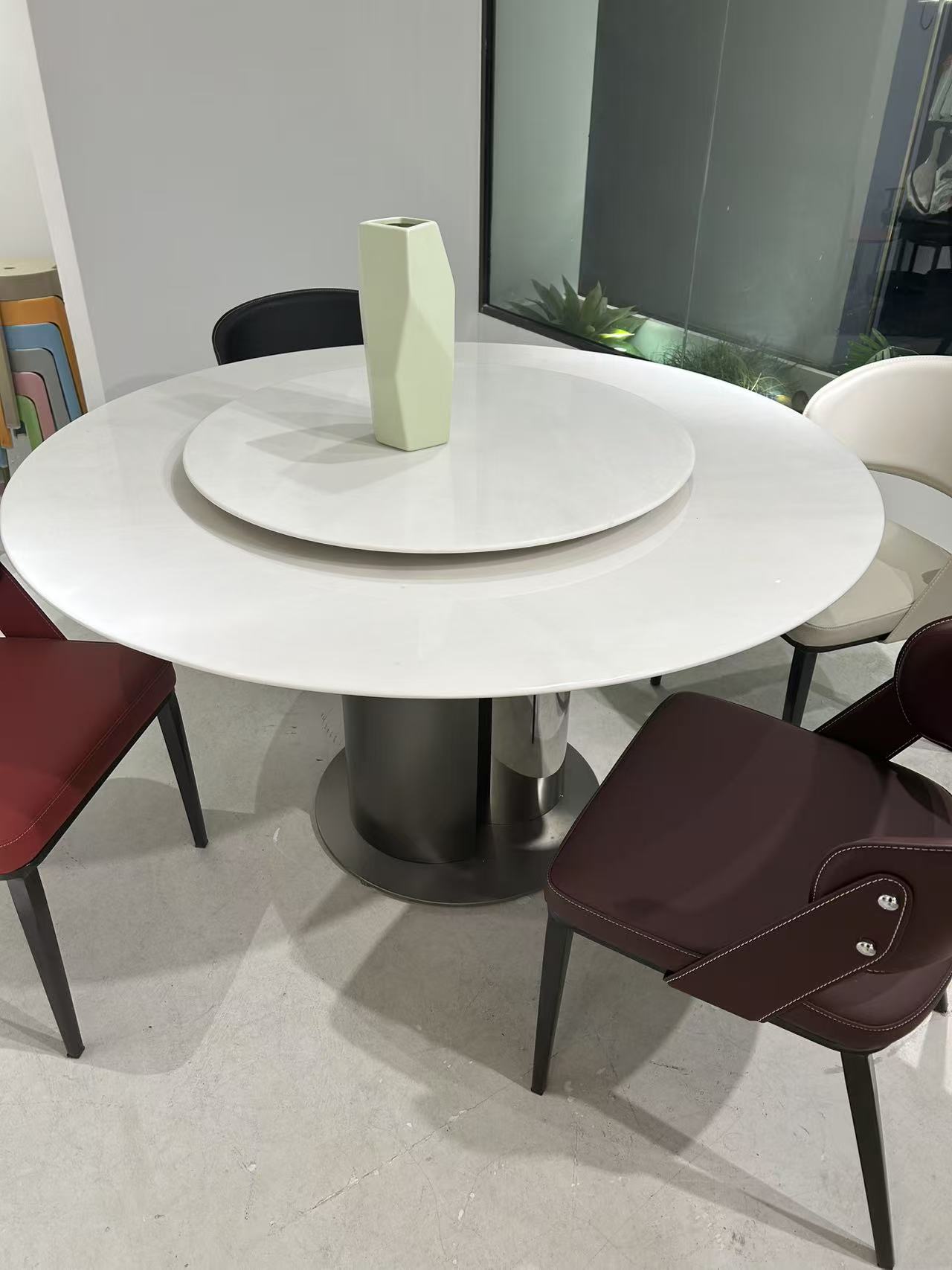 【微晶石圆餐桌】意式简约轻奢法式高级家用餐厅微晶石圆形餐桌