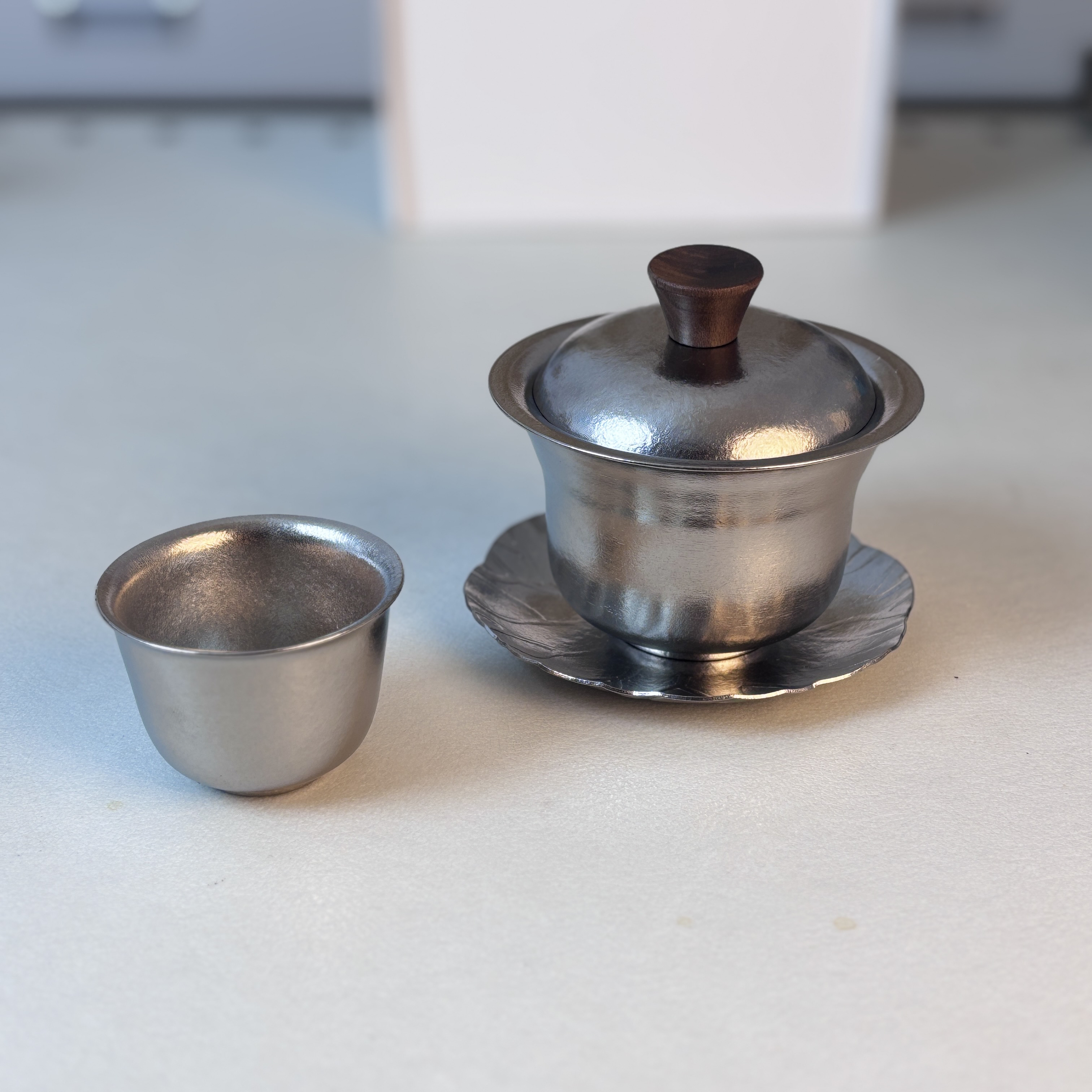 双层纯钛三才盖碗160ml钛茶具套装赠收纳包功夫茶便携高端礼盒装