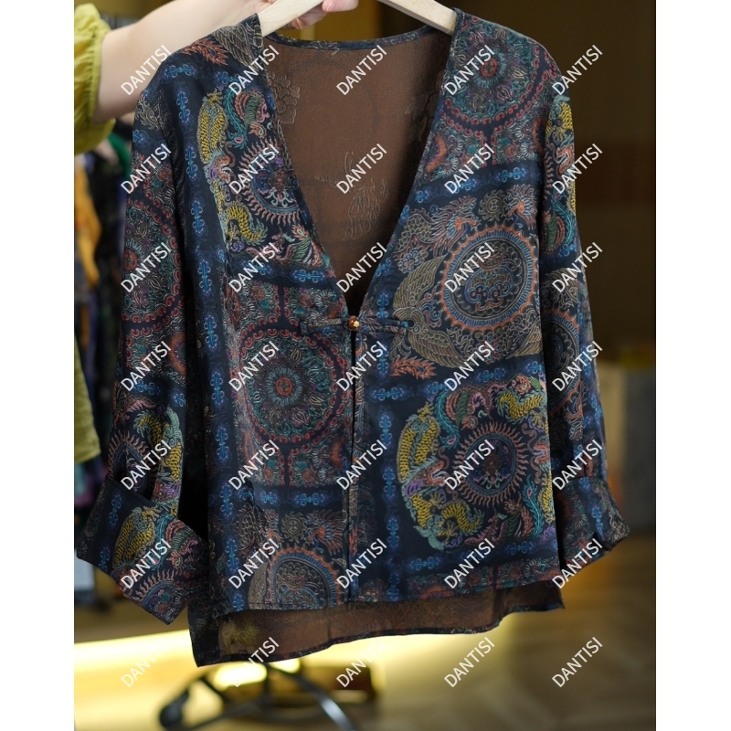 素境《非遗美学》T1709国风复古盘扣开衫上衣外套