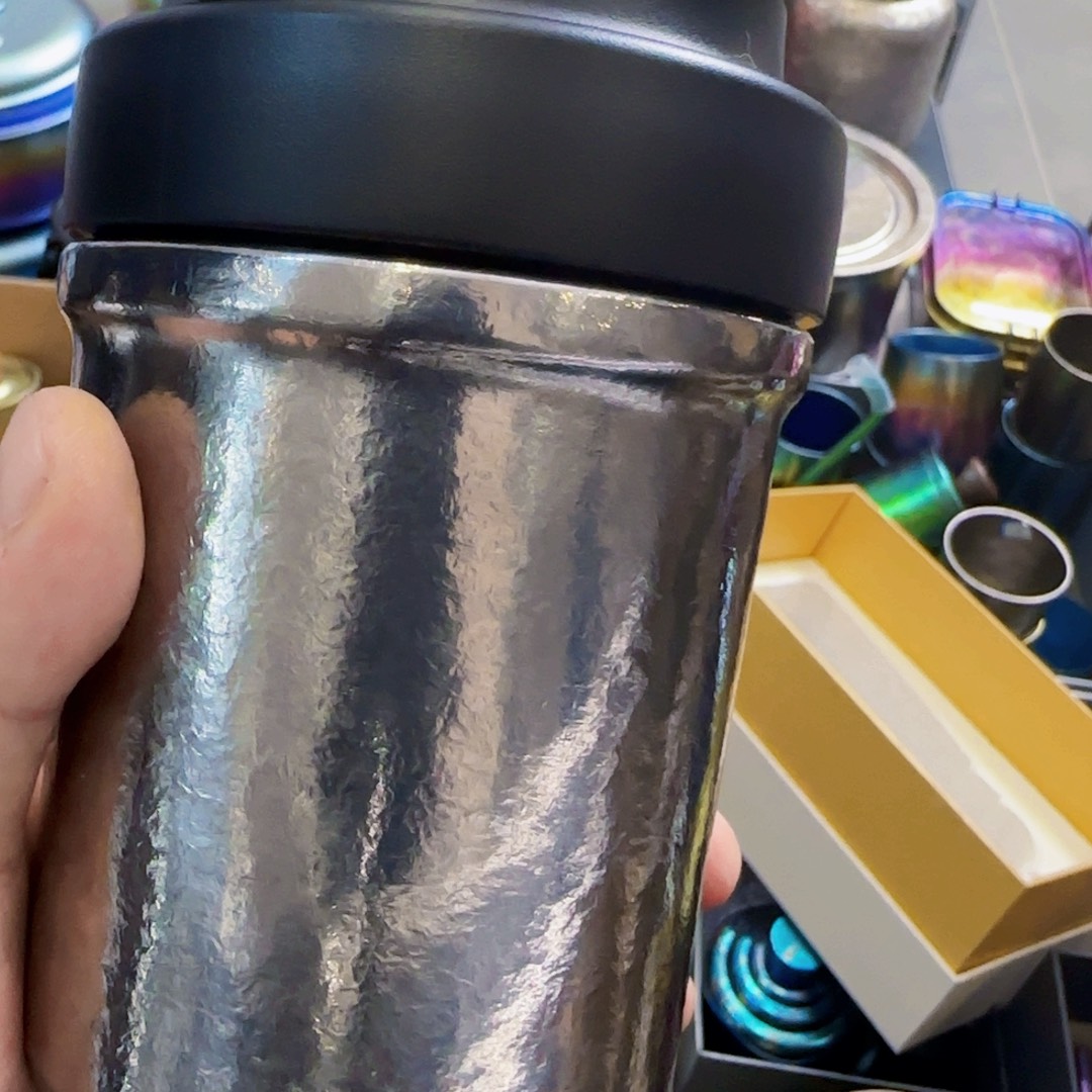 纯钛新款钛色小吸管杯