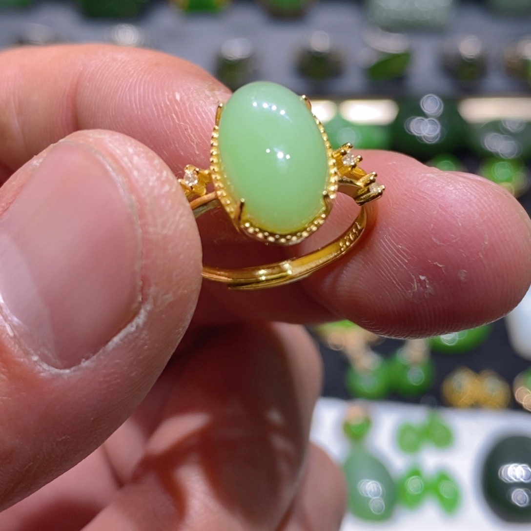 和田玉（碧玉）银S925镶嵌颈饰