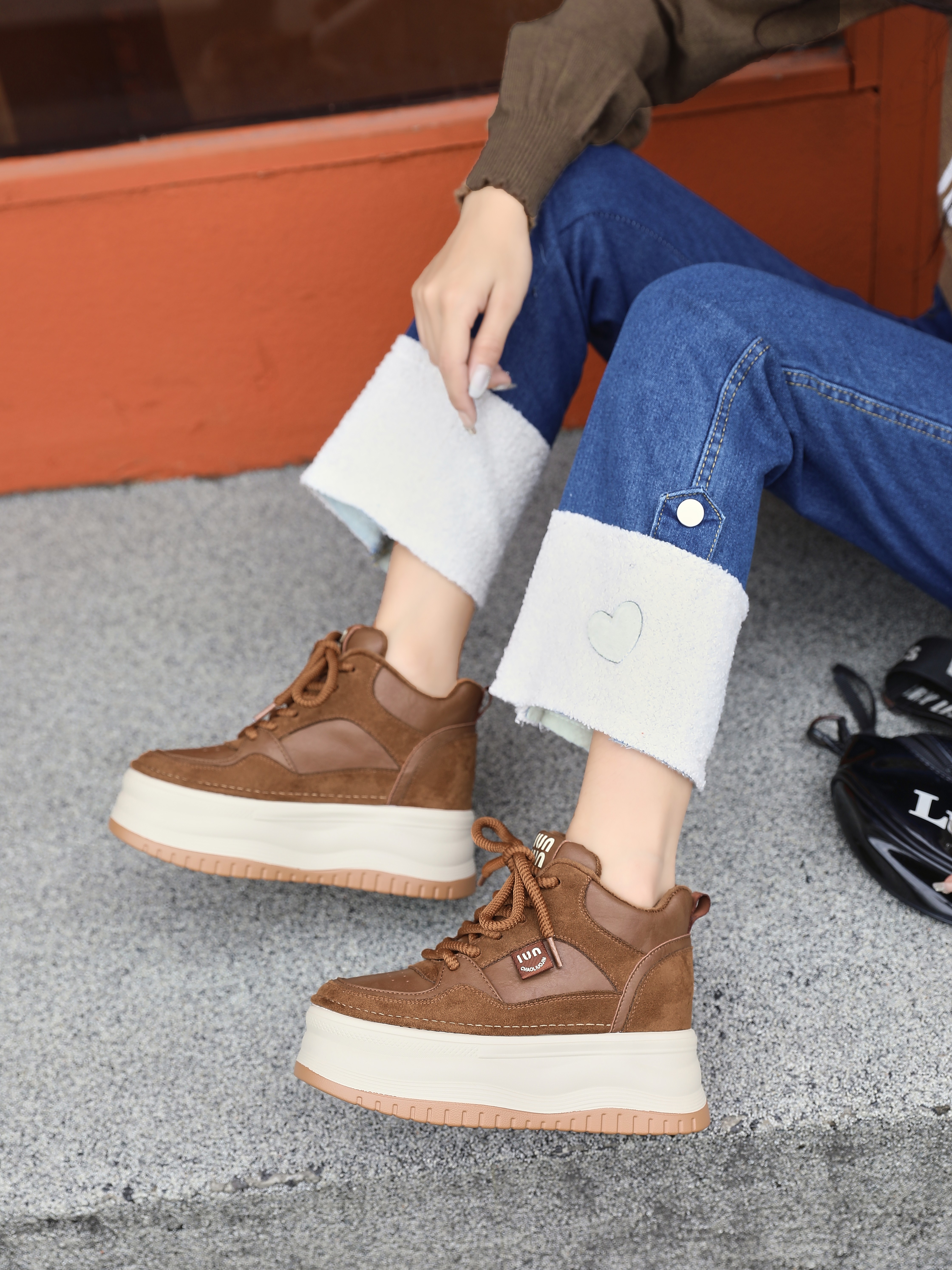 65460-2美拉德小个子二棉厚底增高松糕鞋女