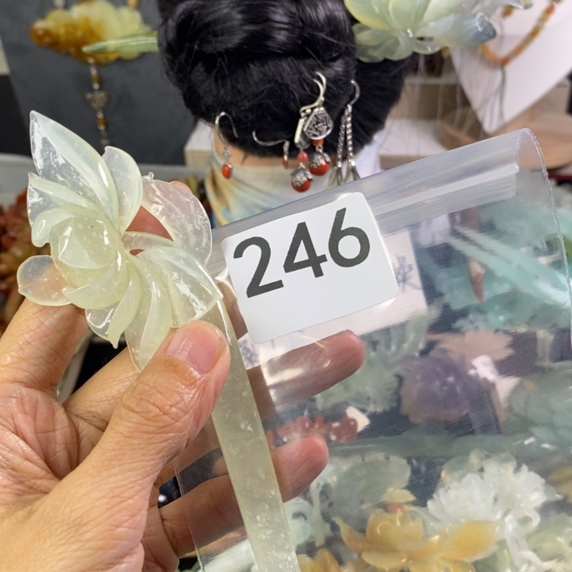 【闪购商品】岫玉发饰未镶嵌时*