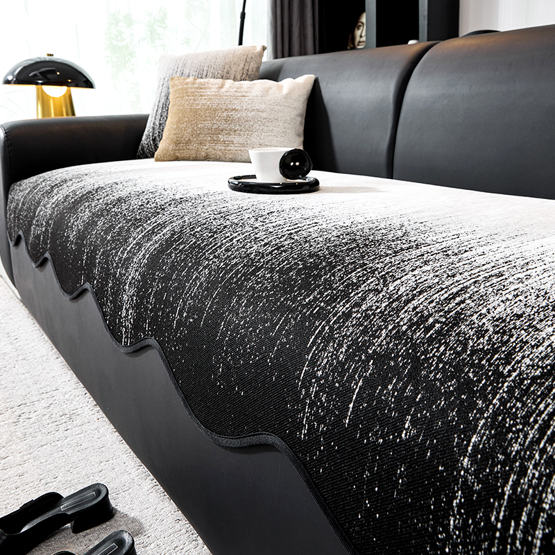 异形高级感雪尼尔沙发垫四季通用轻奢防滑皮沙发套罩沙发坐垫子