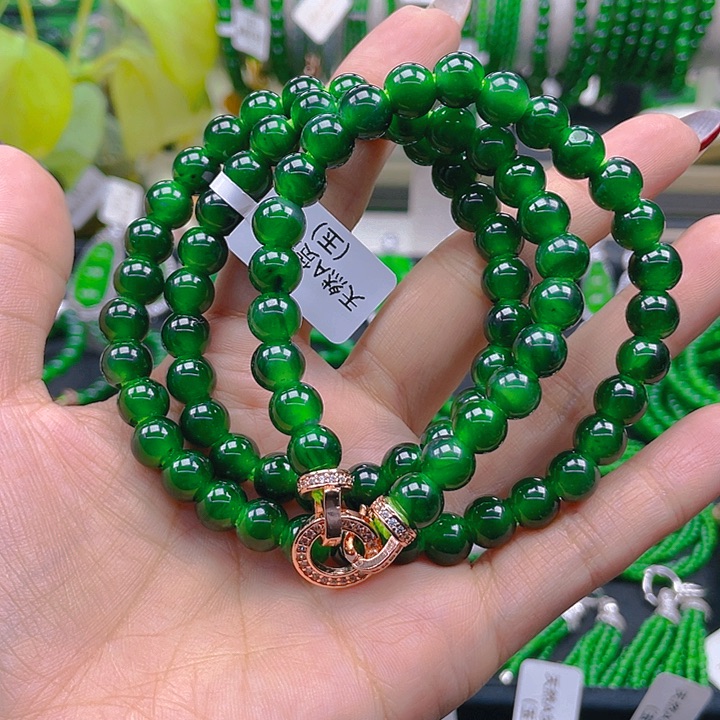 翡翠颈饰未镶嵌圆珠项链8