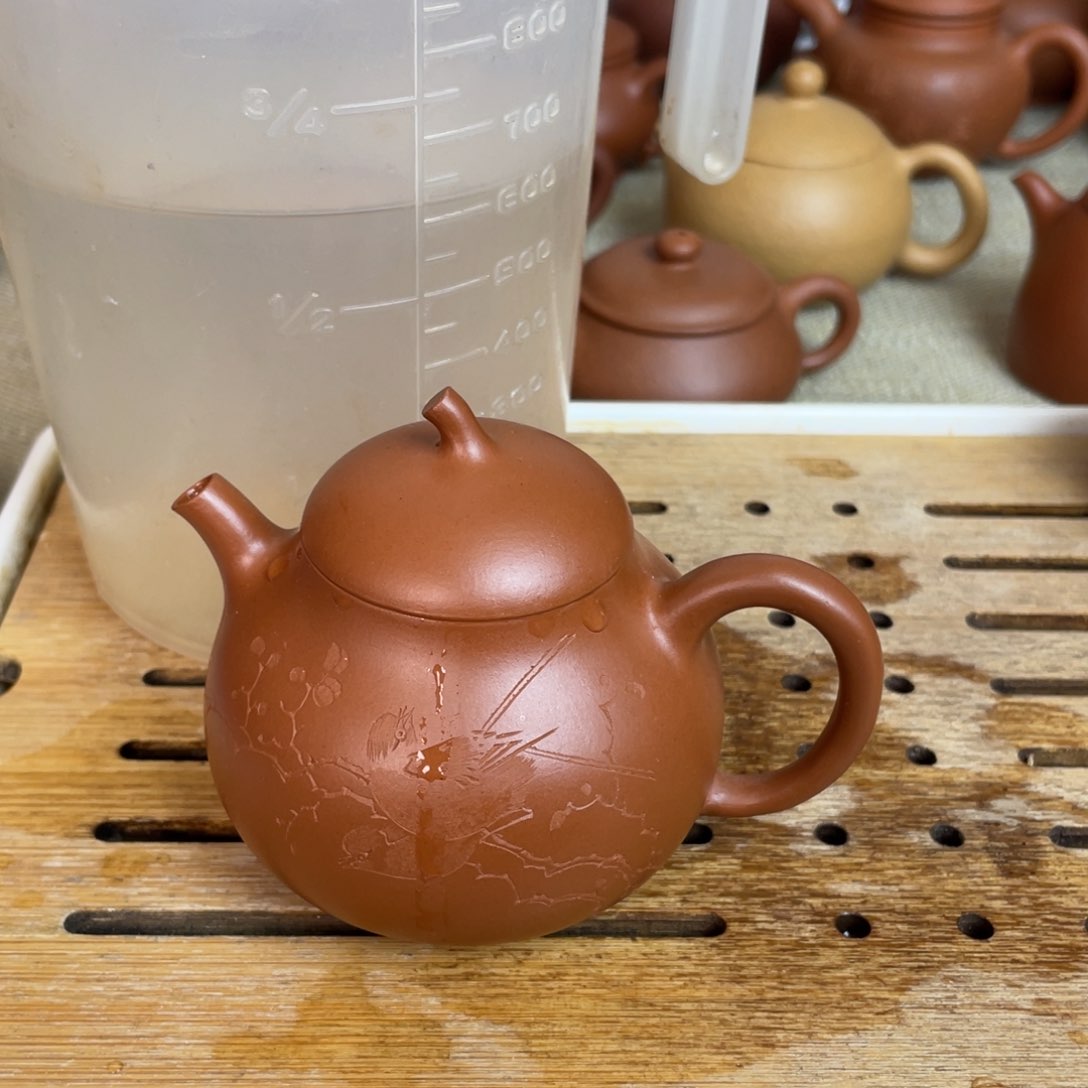 紫砂茶壶笨****笨茄瓜 赵庄朱泥 瑕