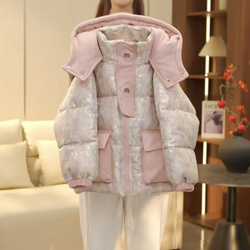 boboe/波波鹅2025冬装女童新中式国风加绒加厚棉服--Y4064