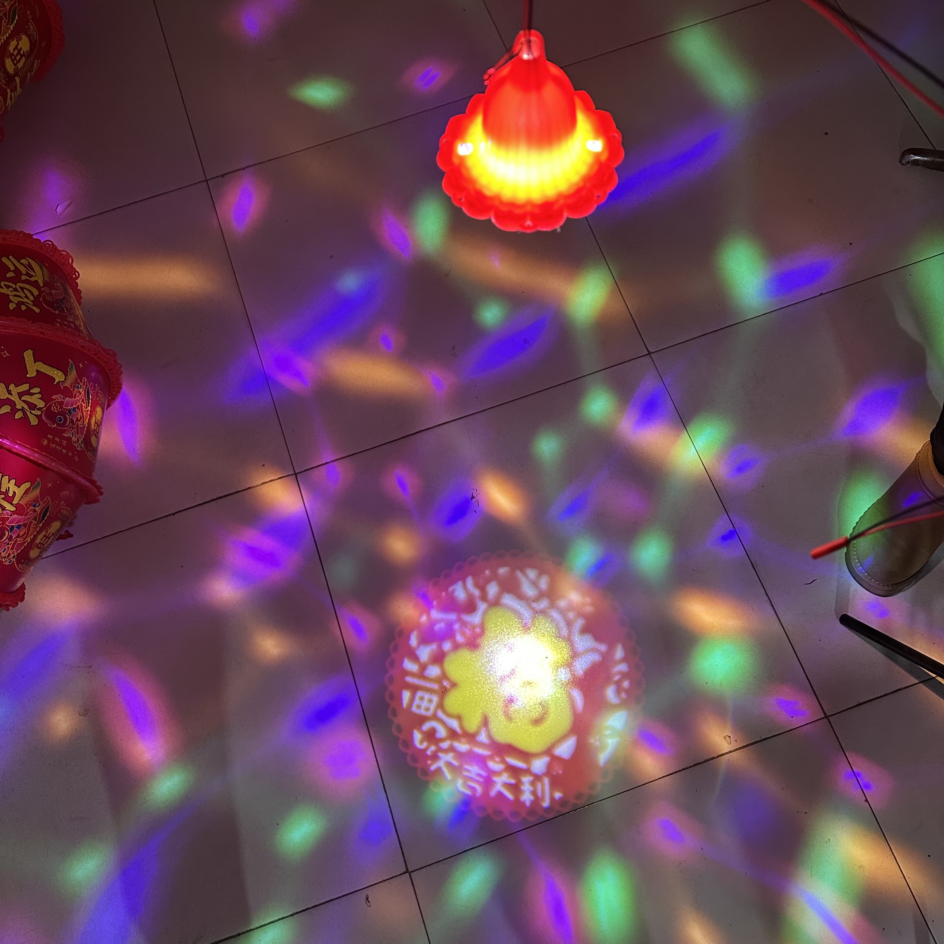 （2个福字投影球）新年氛围灯中国风大门装饰灯网红款