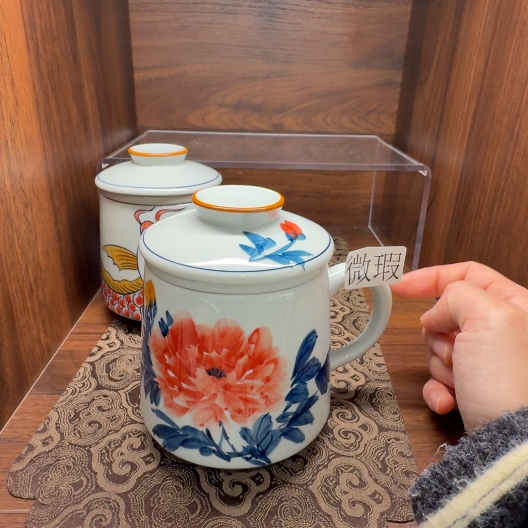 釉下手绘茶具微瑕