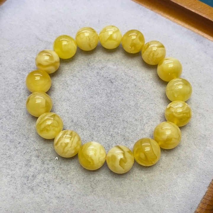 蜜蜡裸石未镶嵌手串
