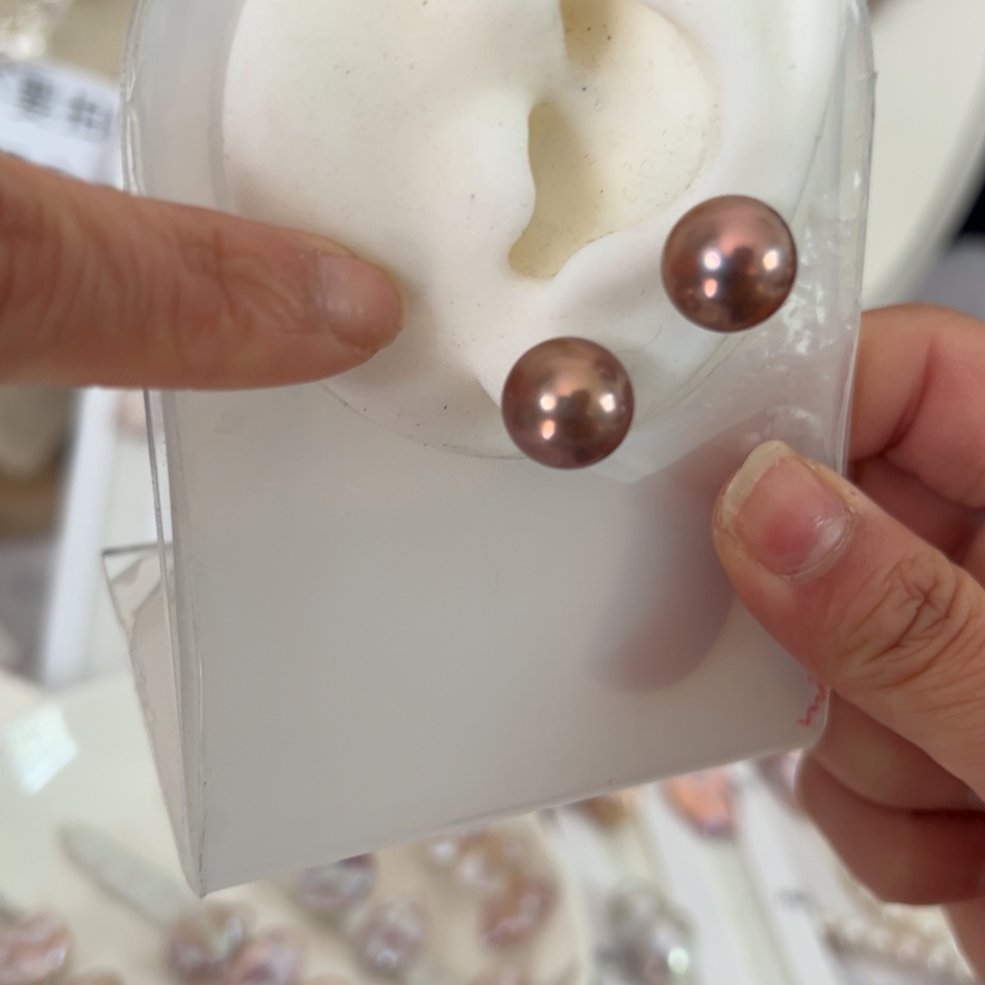 淡水珍珠耳饰银S925镶嵌